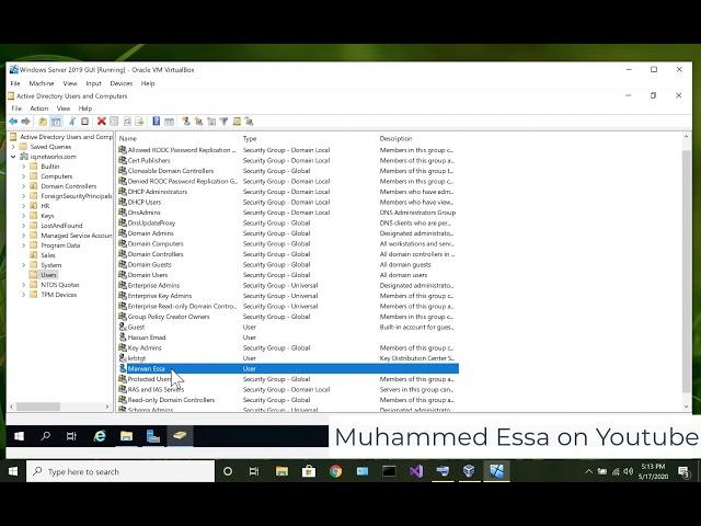 55   Microsoft  Windows Server 2019 |  Active Directory   Add Administrator  User Accounts