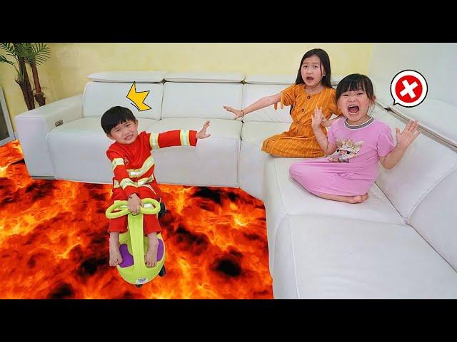 地上有岩漿短劇~爸爸和孩子們的故事！The Floor Is Lava With JO Channel~