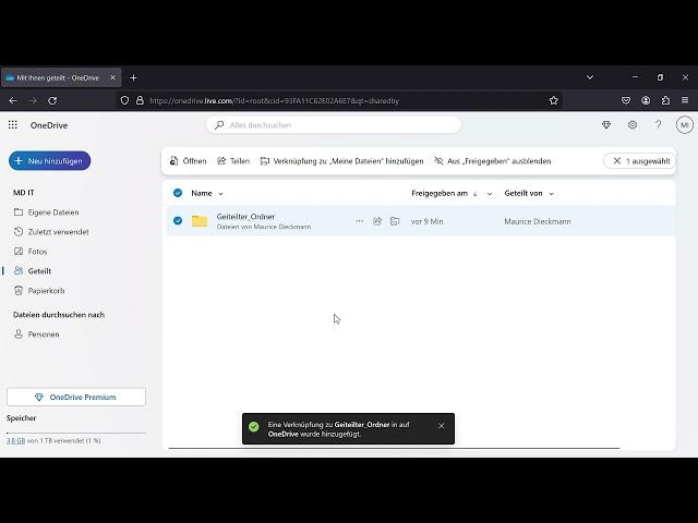 OneDrive: Geteilten Ordner in Explorer einbinden / anzeigen