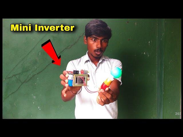 Mini Inverter || How to make inverter using 9v battery || Research tamilan