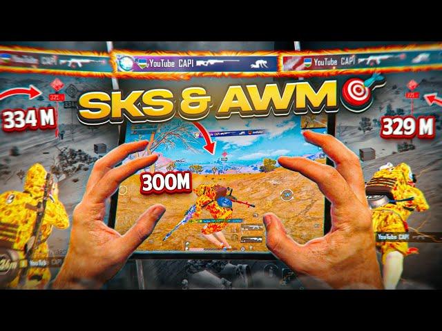 SKS & AWM GAMEPLAY  INTENSE LAST ZONE SNIPING SKILLS ! PUBG MOBILE