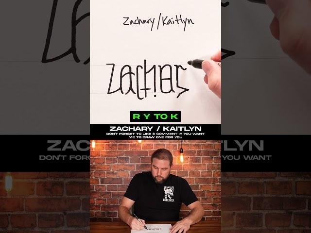 Mr. Upsidedown draws a CRAZY Zachary & Kaitlyn Ambigram! #Shorts