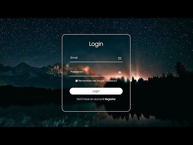 Glassmorphism Login Page Using HTML & CSS Tutorial | Web Development