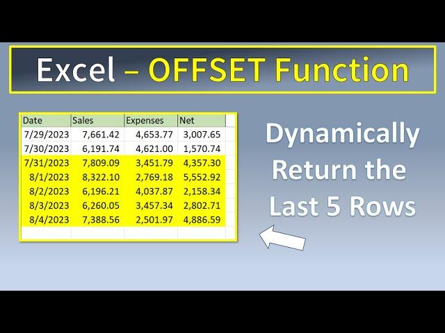 Excel Offset Function