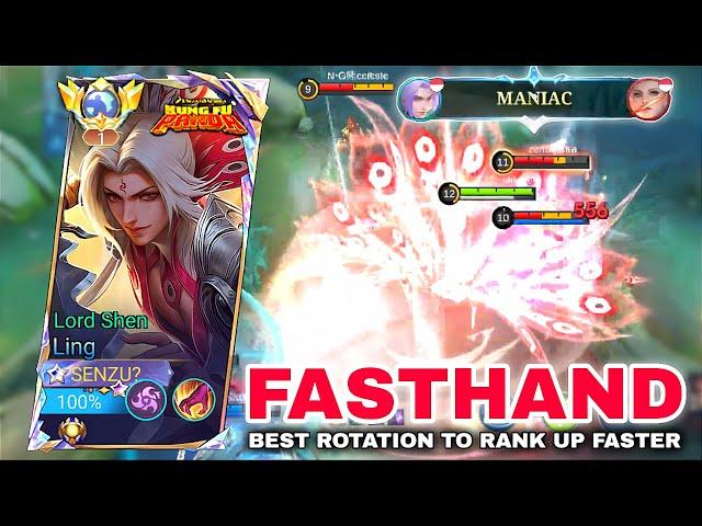 LING LORD SHEN FASTHAND • BEST ROTATION FOR RANK UP FASTER - Top Global Ling Gameplay Mobile Legends