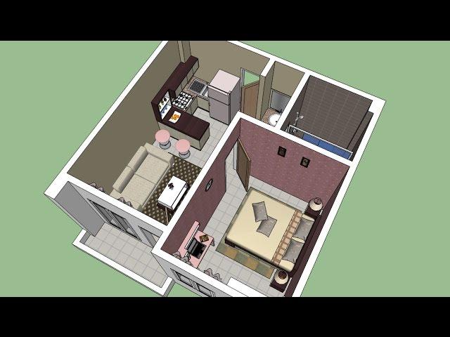 Sketchup Interior Design ( Apartment)