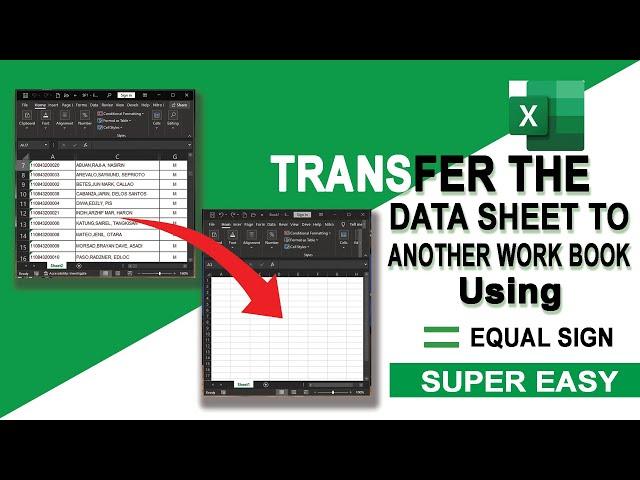 Transfer Data Sheet to another workbook using equal sign 2022