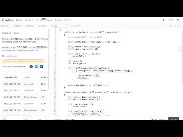 LeetCode 1135. Connecting Cities With Minimum Cost