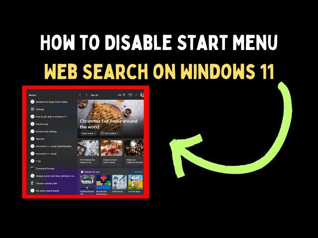 How to Disable Start Menu Web Search on Windows 11