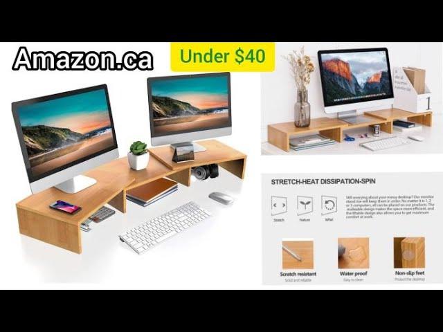 Under $40 -Dual Monitor Stand Riser Unboxing Assembly|Work From Home Setup|Best Monitor Riser