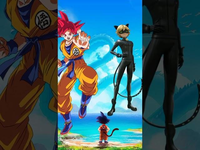 Cat Noir VS Goku #ladybug ##shorts who is strongest?