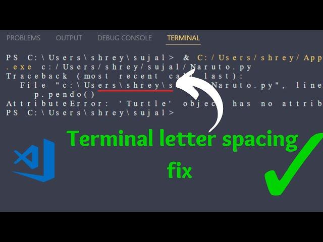 @code  wierd letter spacing in terminal | fix letter spacing | #code_gyani | #vscode