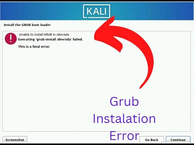 How to Install Kali LInux | Grub Bootloader Installation Error