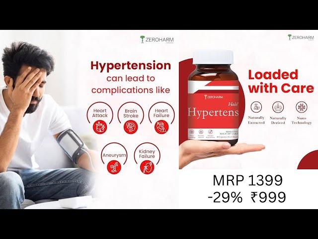 Zeroharm Hypertens | Plant-Based Formula | Supports Healthy Blood Pressure &