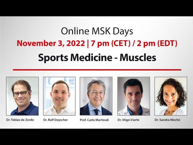 CANON MEDICAL | MSK Days | Sports Medicine -Muscles