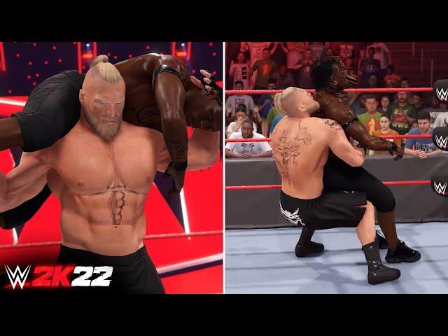 WWE 2K22: Brock Lesnar Entrance, Signature, Finisher & Winning Scene (WWE 2K22 Gameplay)