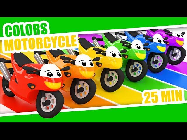 LEARN COLORS MOTORCYCLE | MOTORBIKE | Color Rainbow | Kids Babies Colors