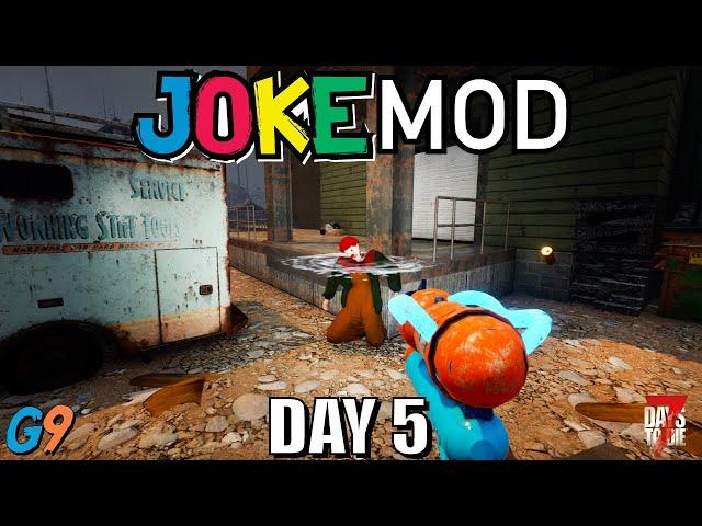 7 Days To Die - Joke Mod - Day 5 (Getting Zombies Wet)