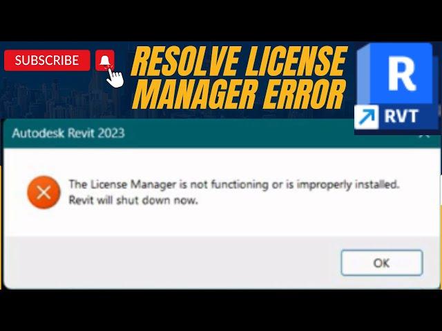 Error on Revit (The license manager is not functioning or is improperly installed) || Easy Solution