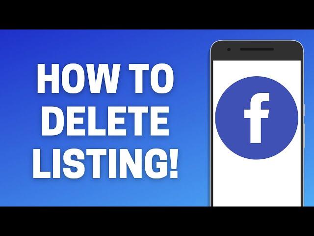 How to Delete Listing on Facebook Marketplace!