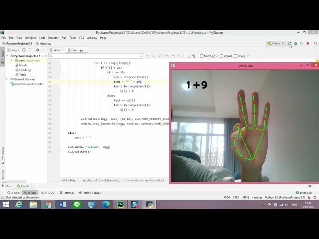 Hand Tracking Calculator | Python OpenCV, mediaPipe