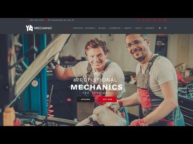 Mechanic WordPress Theme Home-Page Presentation - Car Repair Services Site Builder