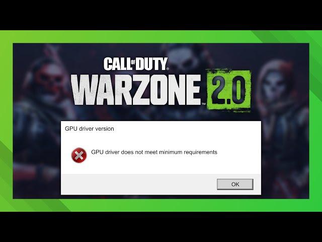 Fix: GPU Driver Version Error | Warzone 2/DMZ Guide | Simple Guide