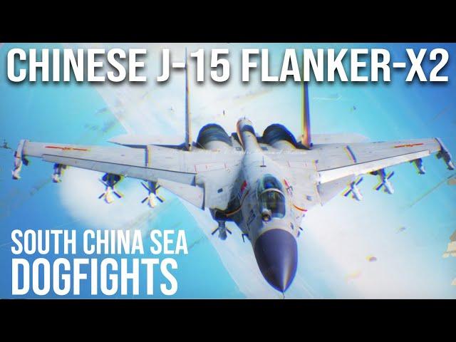 Dogfights Of the South China Sea Chinese J-15 Flanker X-2 Vs F-18 Hornet DCS.