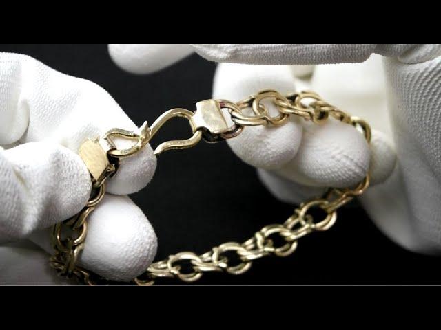 Men's Bracelet | Golden Brass Chain | Flat Bismarck | How it's made ~ By Kryher