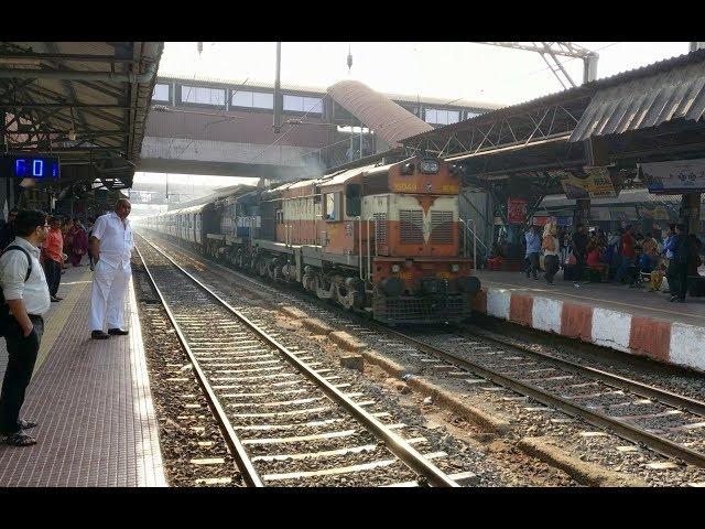 Diesel Twins Thunder [4K] Konark Express with Pune WDM3A Twins Knocks Dombivli : Indian Railways