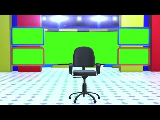 Green Screen News Studio Background | No Copyright Free To Use (Chroma Key)