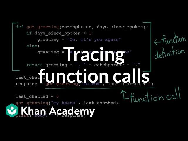 Tracing function calls | Intro to CS - Python | Khan Academy