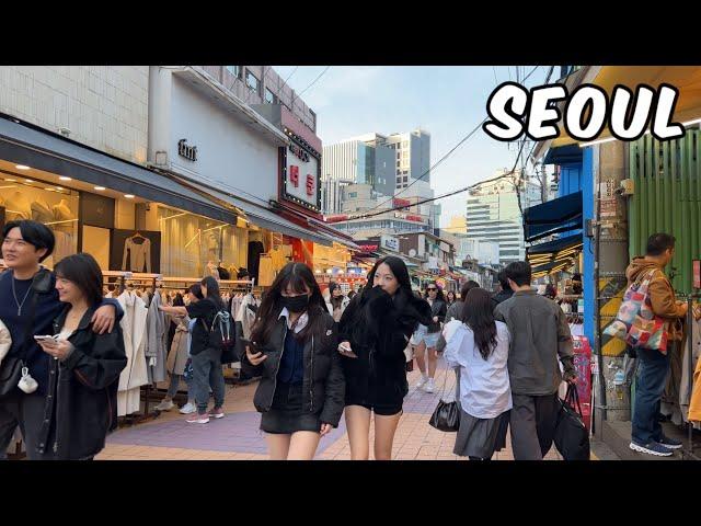 Hongdae Street Walking tour. Seoul City Korea 4k City Tour