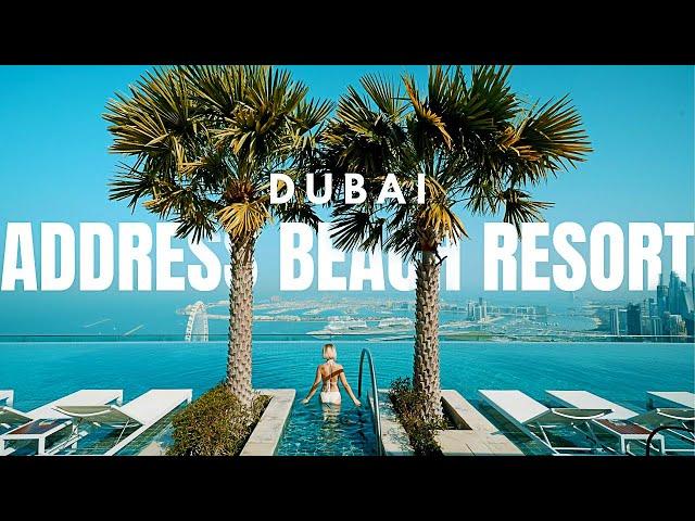 Address Beach Resort, Highest Infinity Pool In The World  | 8K 60fps Full Tour