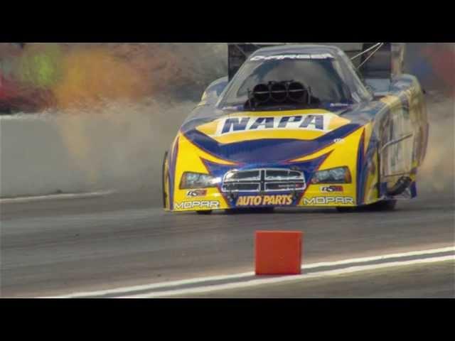 Ron Capps walked away uninjured in a HUGE Engine Explosion 2013 Lucas Oil Nationals - Brainerd