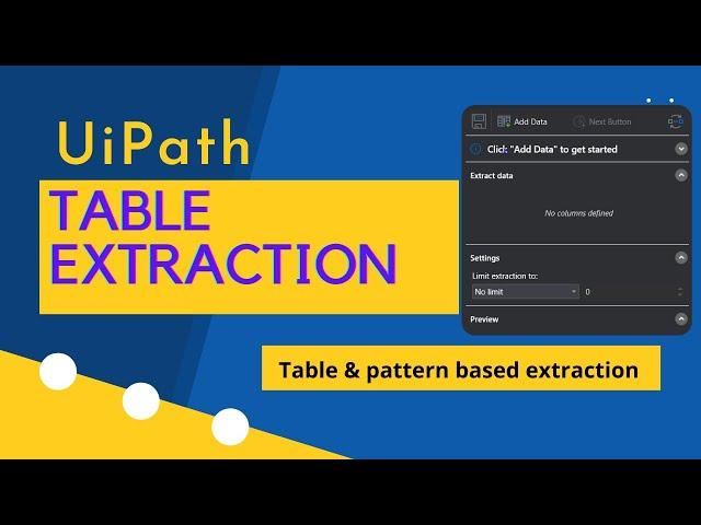 Uipath- Table Extraction| How to extract table and pattern based data| Extract URLs