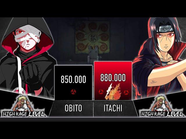 OBITO VS ITACHI POWER LEVELS - AnimeScale