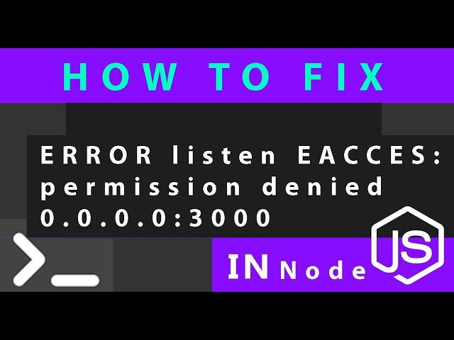 Error listen EACCES permission denied 0.0.0.0:3000 / port :80 Fix On Windows (net stop start winnat)