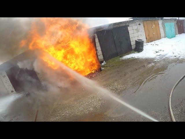 Пожар | Гаражи | 2 вызова в одном видео