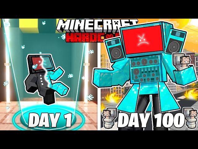 I Survived 100 Days as DIAMOND TV MAN in HARDCORE Minecraft