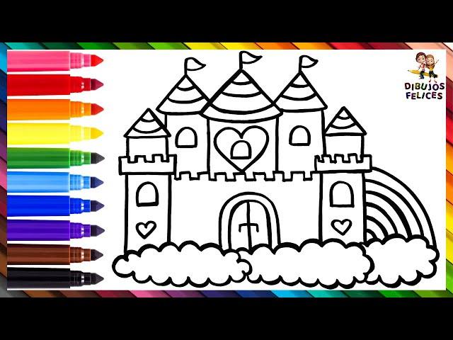 Dibuja y Colorea Un Castillo En Las Nubes ️️ Dibujos Para Niños