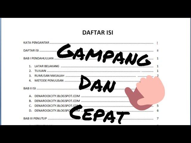 CARA MEMBUAT TITIK PADA DAFTAR ISI | Gampang bangetttt