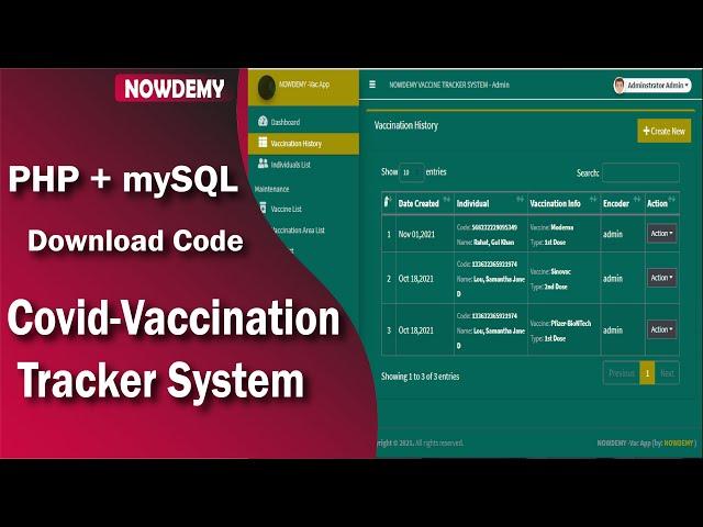 Covid Vaccine Tracking System in PHP | hospital management system in php