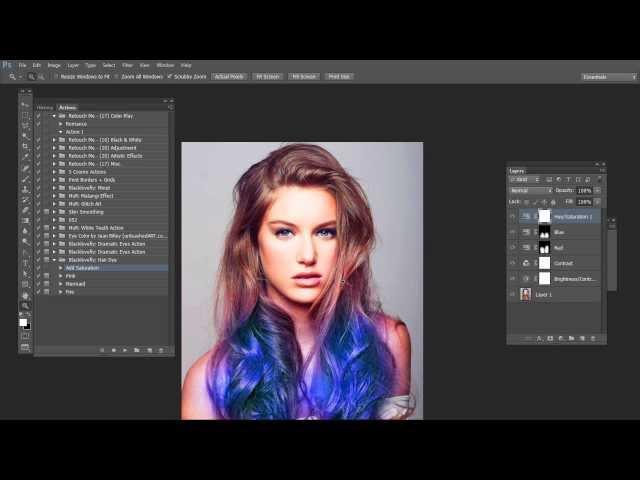 Hair Dye Color Photoshop Action Preview