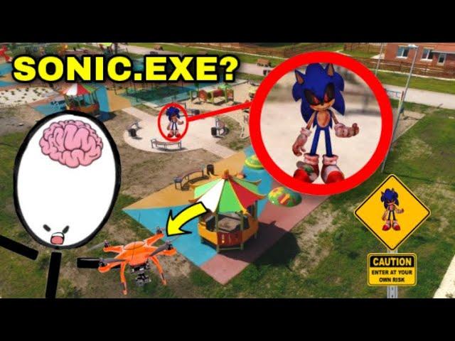 DRONE CATCHES SONIC.EXE AT HUNTED PARK!! (HE CAME AFTER ME) SCARY!!