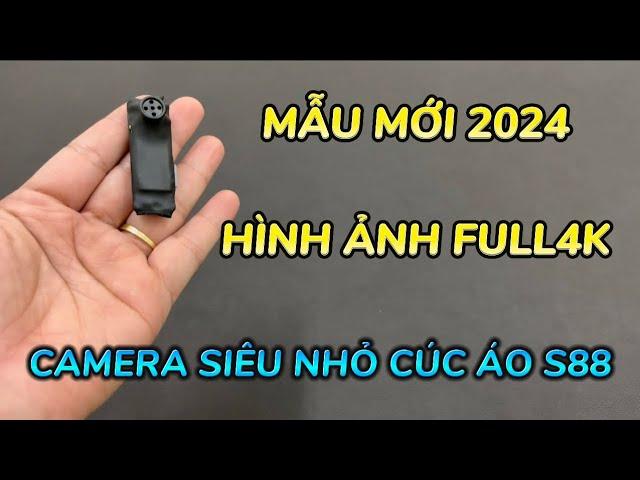 Camera Siêu Nhỏ Không Dây S88 Mẫu Mới 2024 , Camera Ngụy Trang Cúc Áo S88 Wifi Full4K Pin Dùng 6H