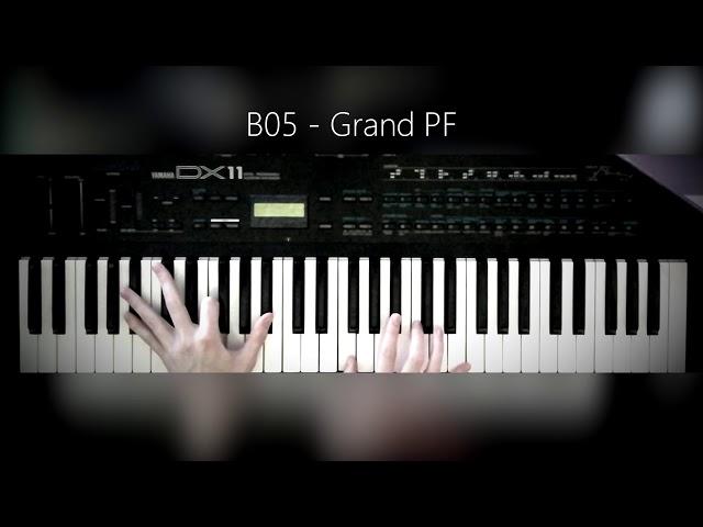 Yamaha DX11 - Factory Presets Demo (+ song at the end)