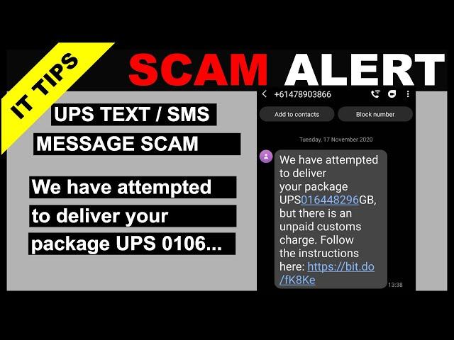 UPS TEXT SMS MESSAGE SCAM | we have attempted to deliver your package UPS016448296GB