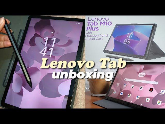 lenovo tab m10 plus unboxing ‍️ pen + accessories || asmr, aesthetic