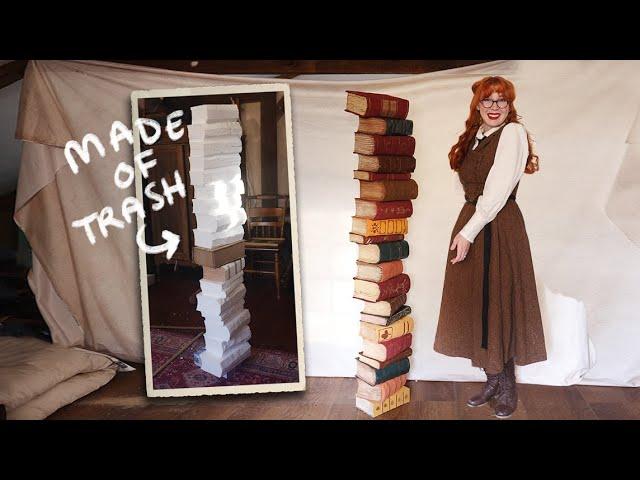 Making a 6-foot Book Stack! (out of trash)